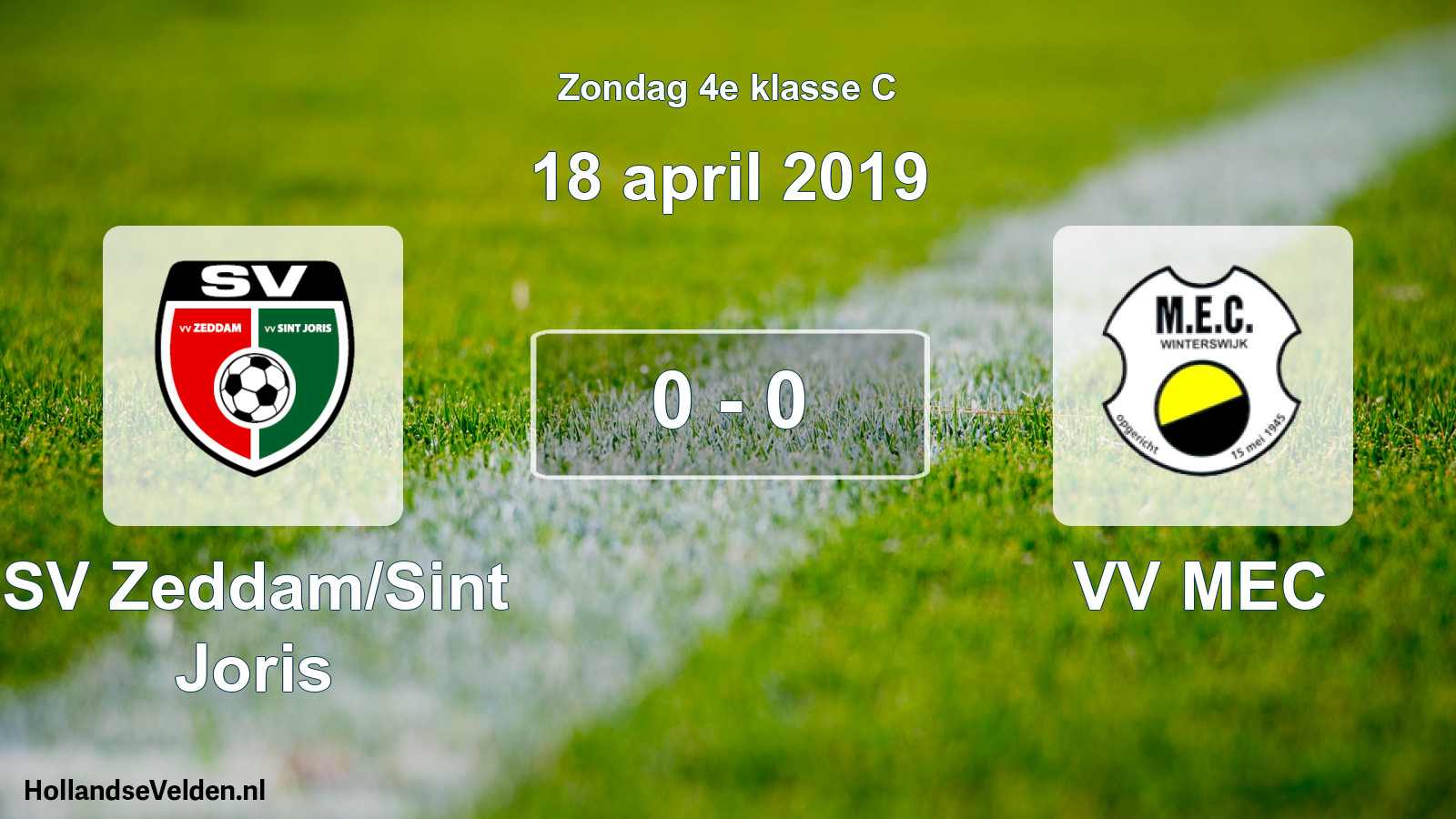 Total number of matches played: SV Zeddam/Sint Joris - VV MEC 0 - 0 (18 April 2019)