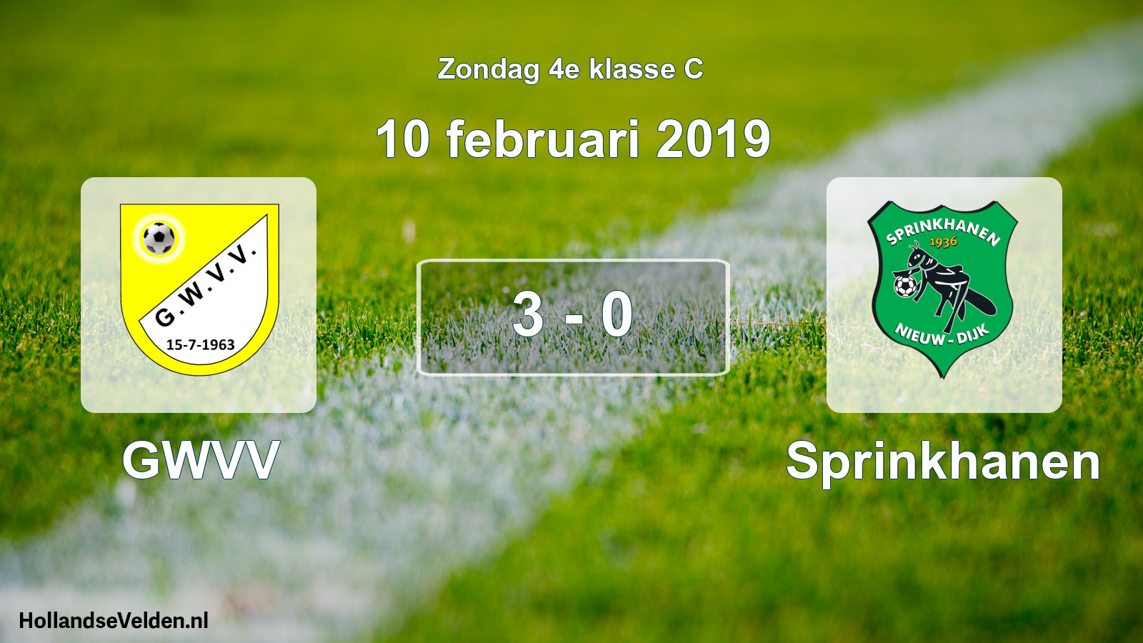 Total number of matches played: GWVV - Sprinkhanen 3 - 0 (10 February 2019)