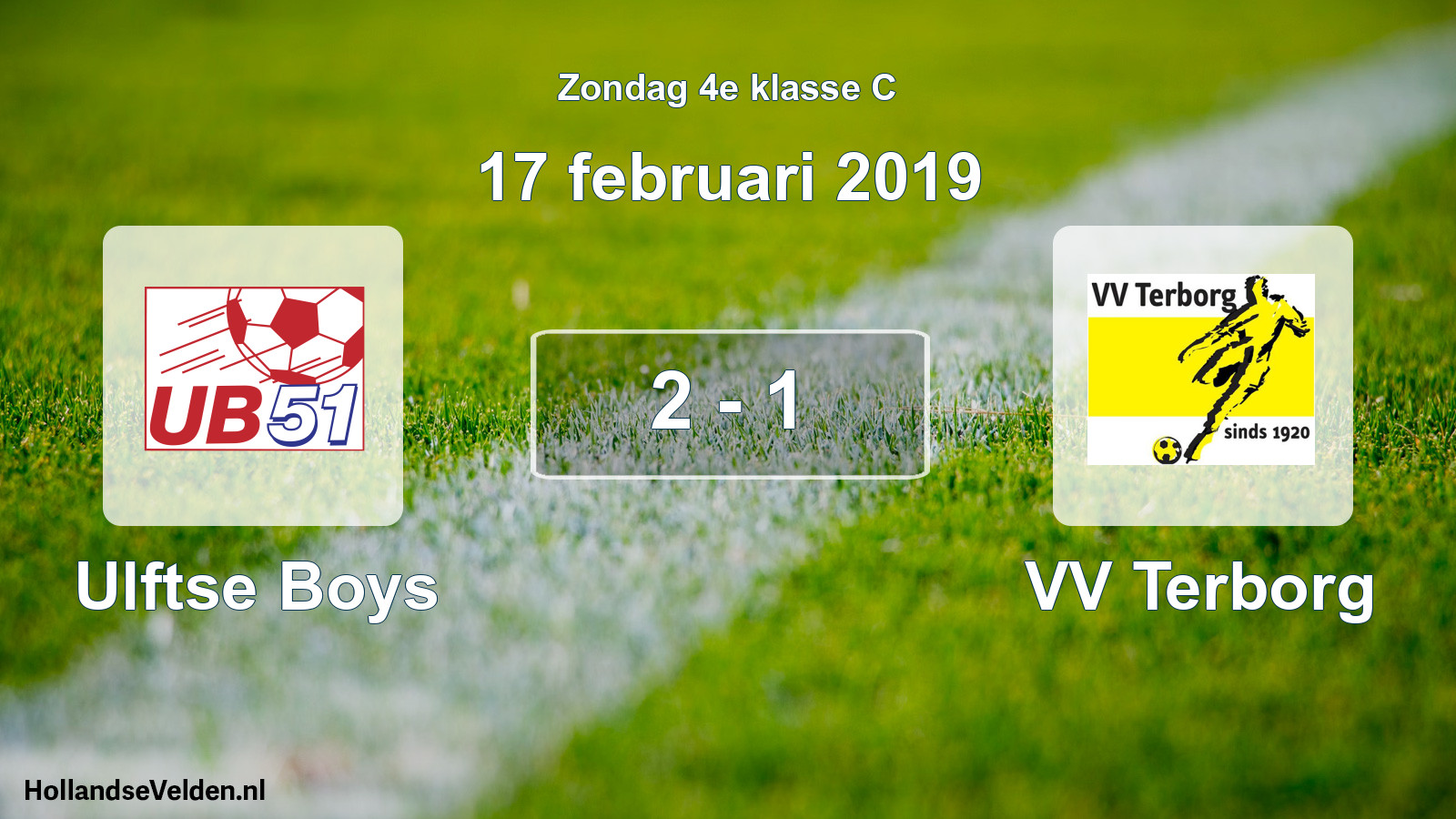 Total number of matches played: Ulftse Boys - VV Terborg 2 - 1 (17 February 2019)