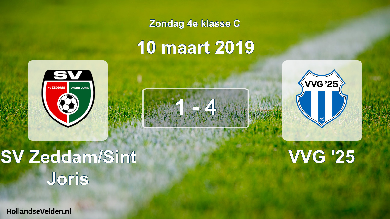 Total number of matches played: SV Zeddam/Sint Joris - VVG '25 1 - 4 (10 March 2019)