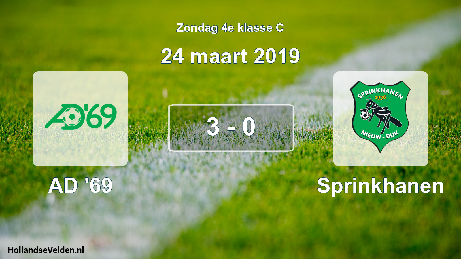 Total number of matches played: AD '69 - Sprinkhanen 3 - 0 (24 March 2019)