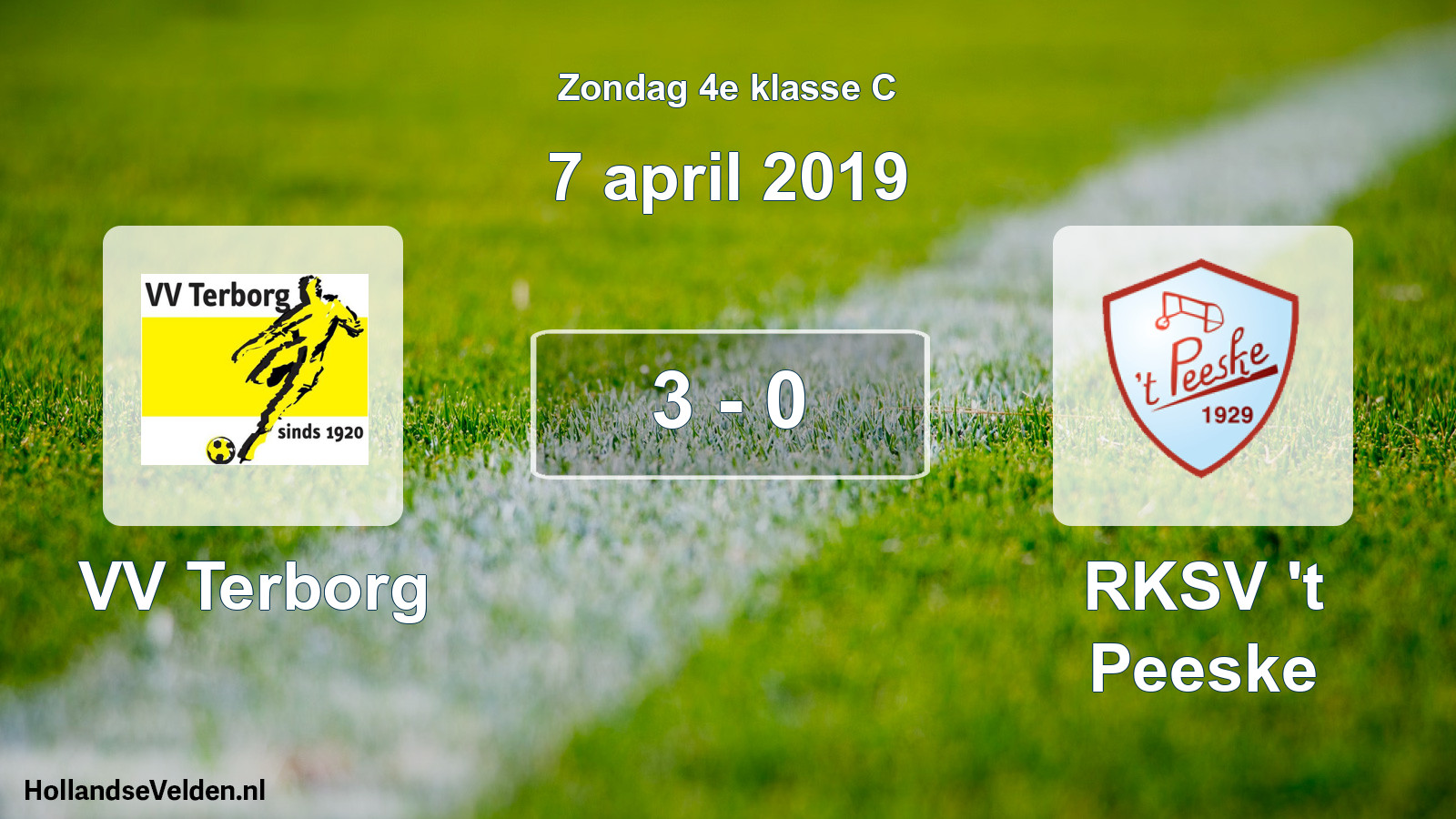 Total number of matches played: VV Terborg - RKSV 't Peeske 3 - 0 (7 April 2019)