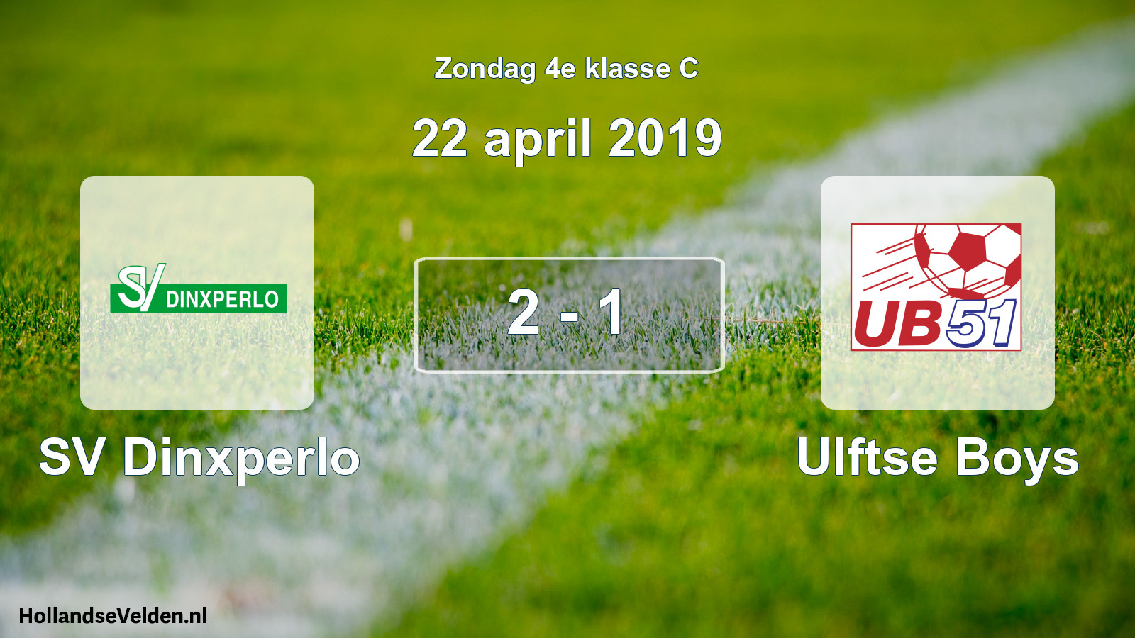 Total number of matches played: SV Dinxperlo - Ulftse Boys 2 - 1 (22 April 2019)
