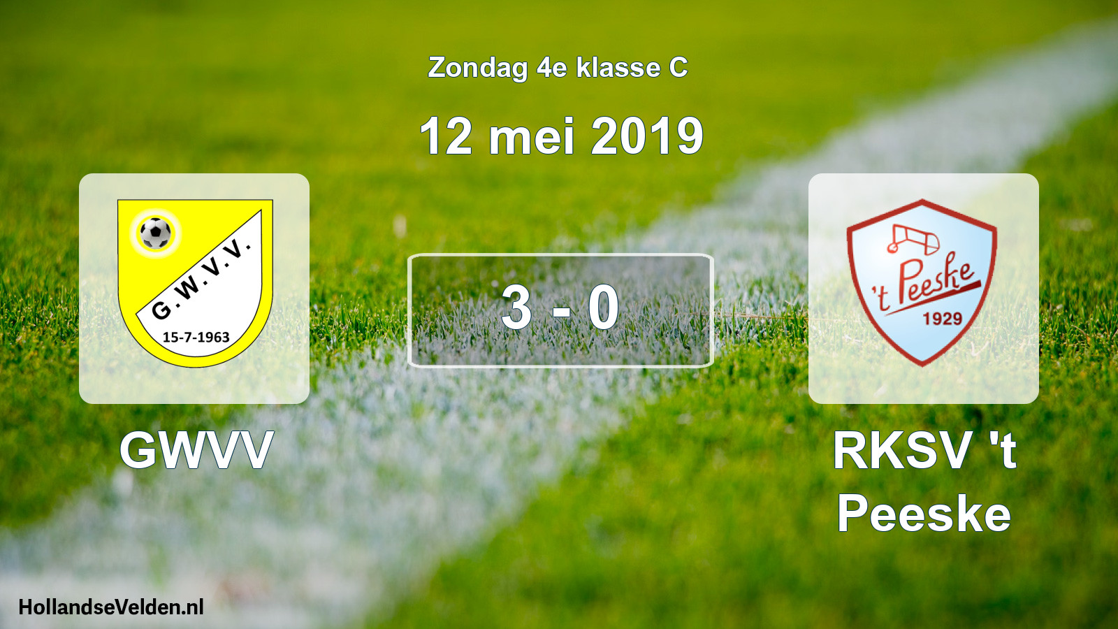 Total number of matches played: GWVV - RKSV 't Peeske 3 - 0 (12 May 2019)