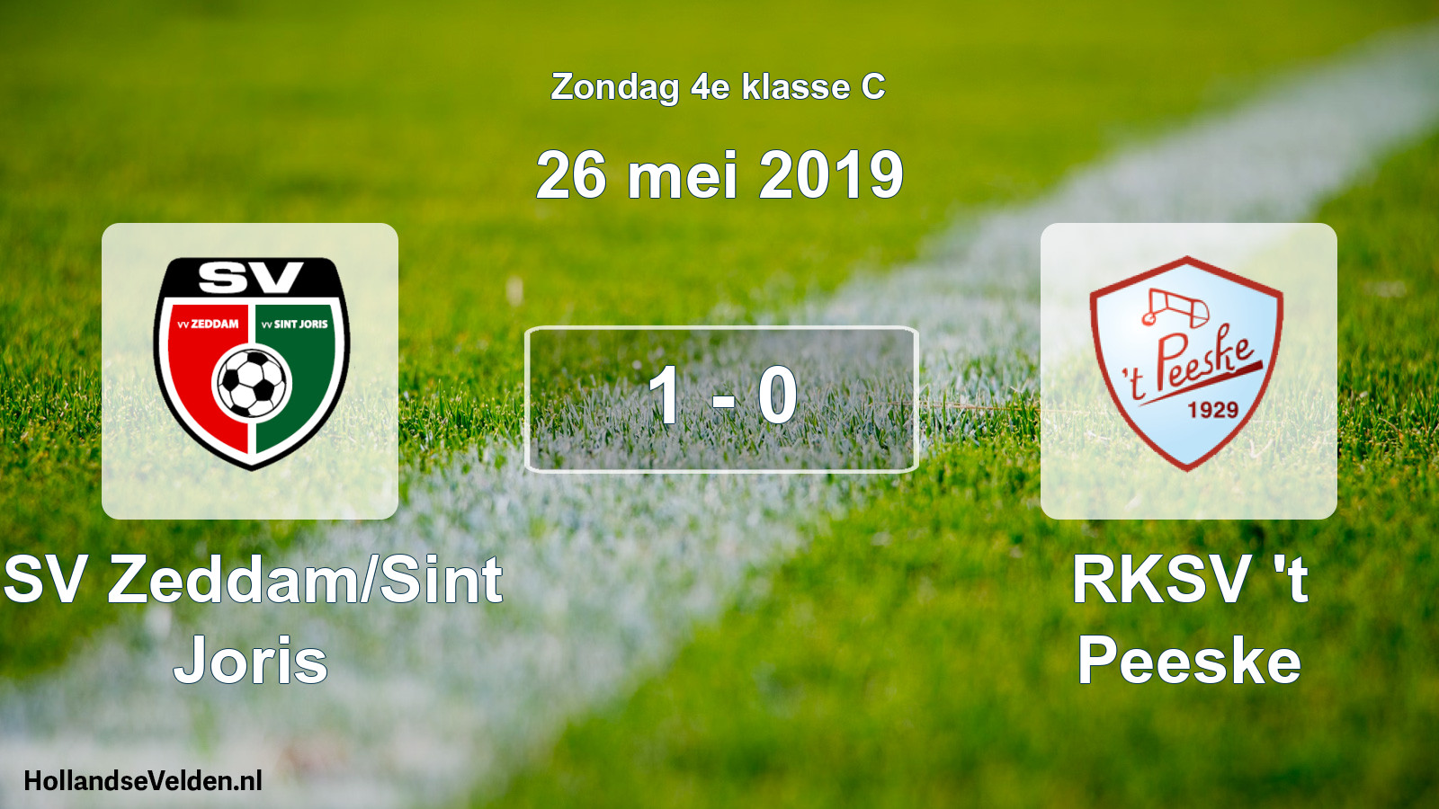 Total number of matches played: SV Zeddam/Sint Joris - RKSV 't Peeske 1 - 0 (26 May 2019)