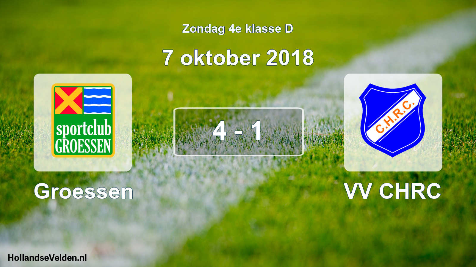 Total number of matches played: Groessen - VV CHRC 4 - 1 (7 October 2018)