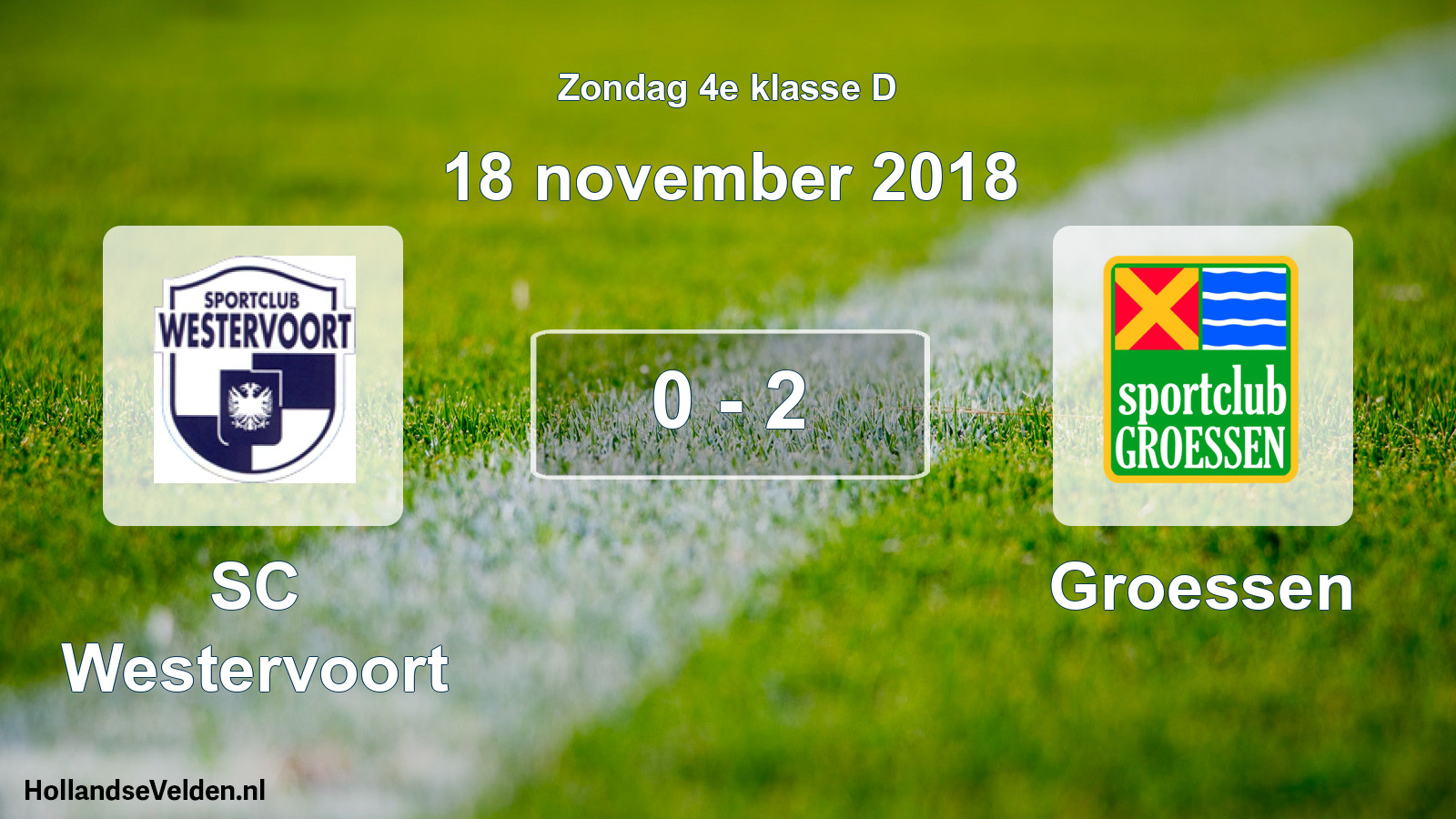 Total number of matches played: SC Westervoort - Groessen 0 - 2 (18 November 2018)