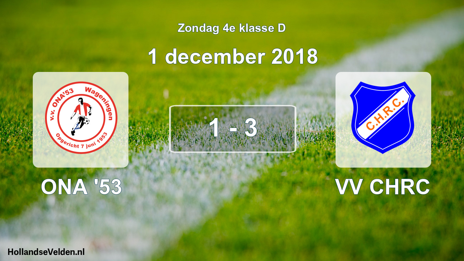 Total number of matches played: ONA '53 - VV CHRC 1 - 3 (1 December 2018)