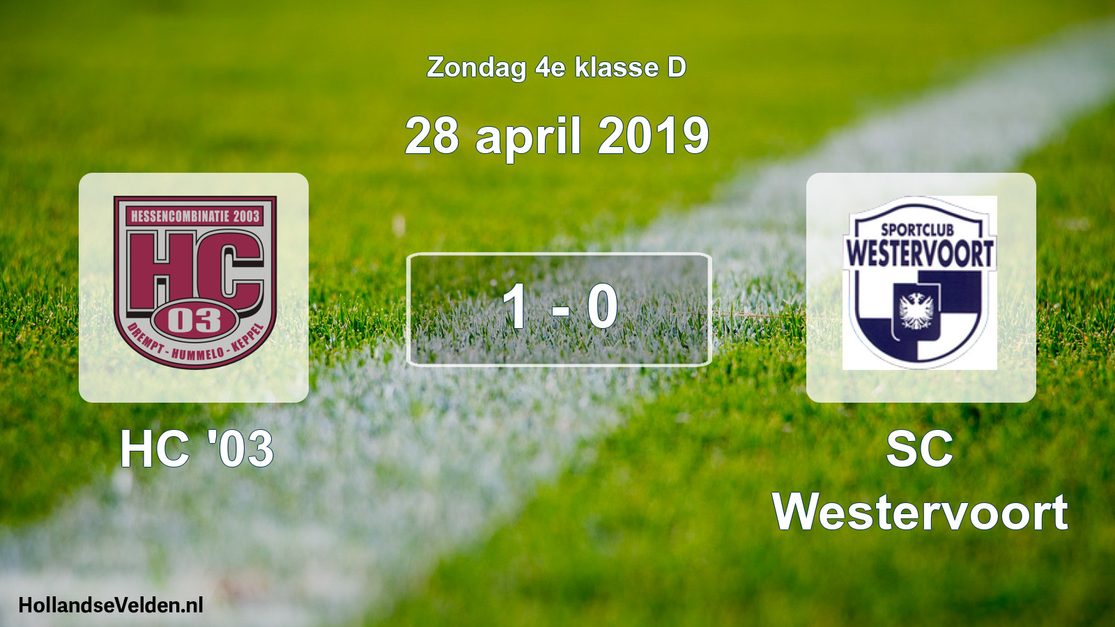 Total number of matches played: HC '03 - SC Westervoort 1 - 0 (28 April 2019)