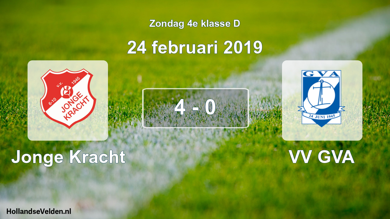 Total number of matches played: Jonge Kracht - VV GVA 4 - 0 (24 February 2019)