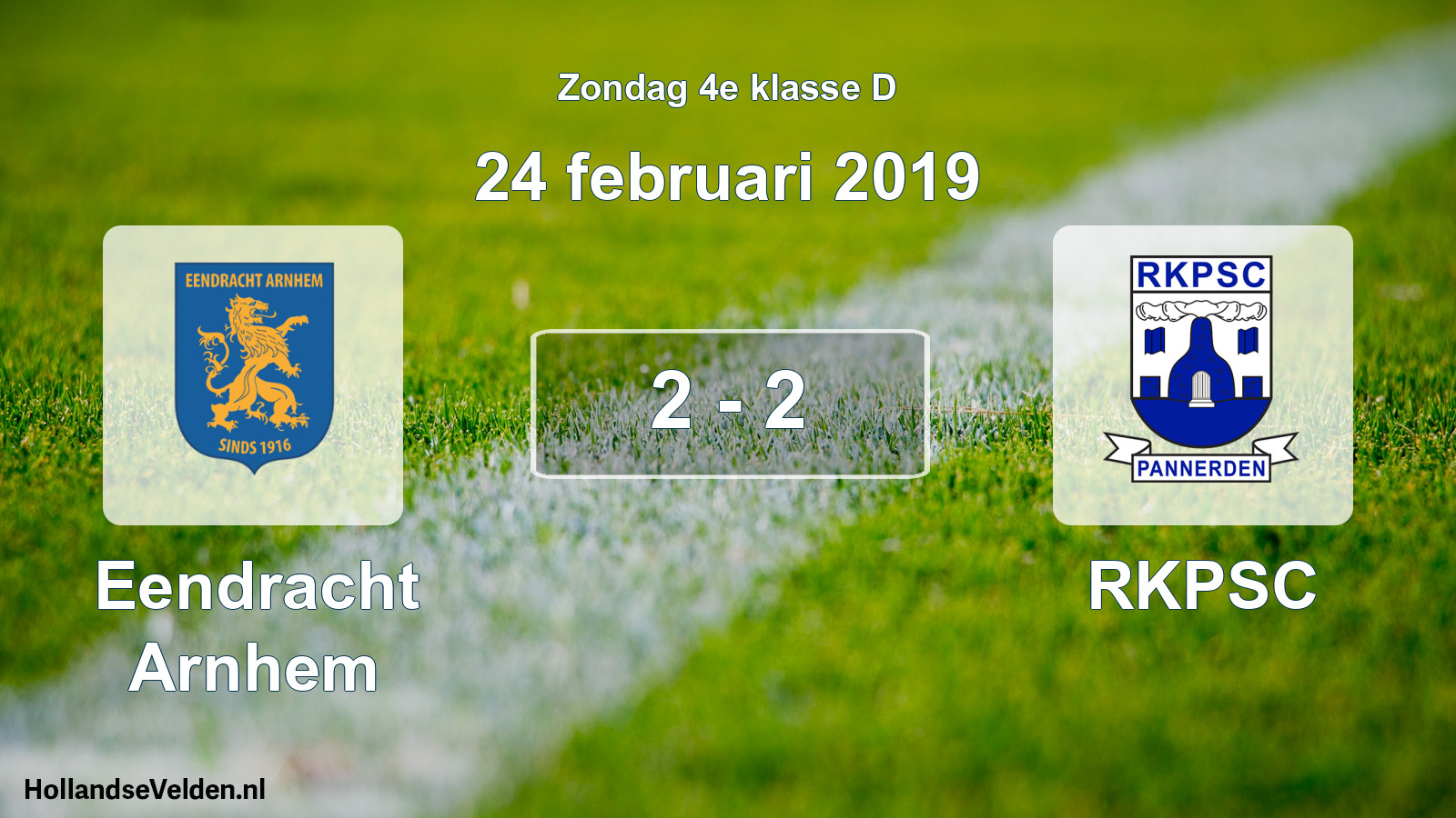 Total number of matches played: Eendracht Arnhem - RKPSC 2 - 2 (24 February 2019)