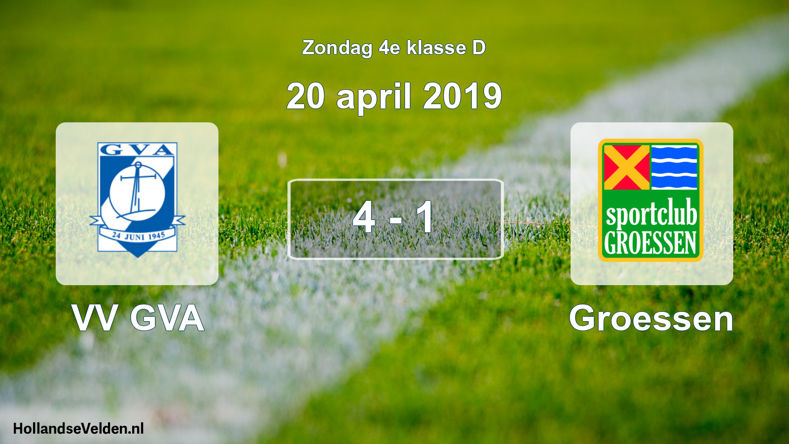 Total number of matches played: VV GVA - Groessen 4 - 1 (20 April 2019)