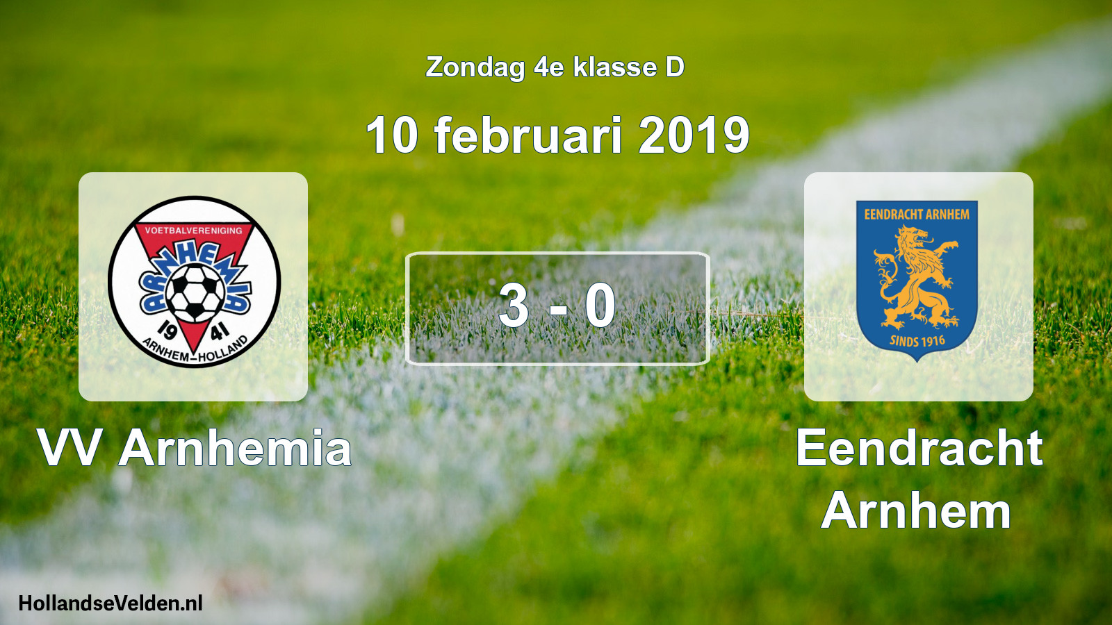 Total number of matches played: VV Arnhemia - Eendracht Arnhem 3 - 0 (10 February 2019)