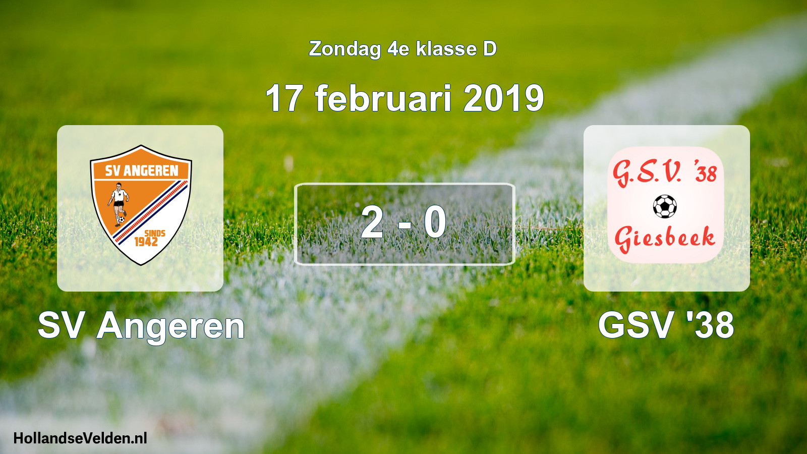 Total number of matches played: SV Angeren - GSV '38 2 - 0 (17 February 2019)