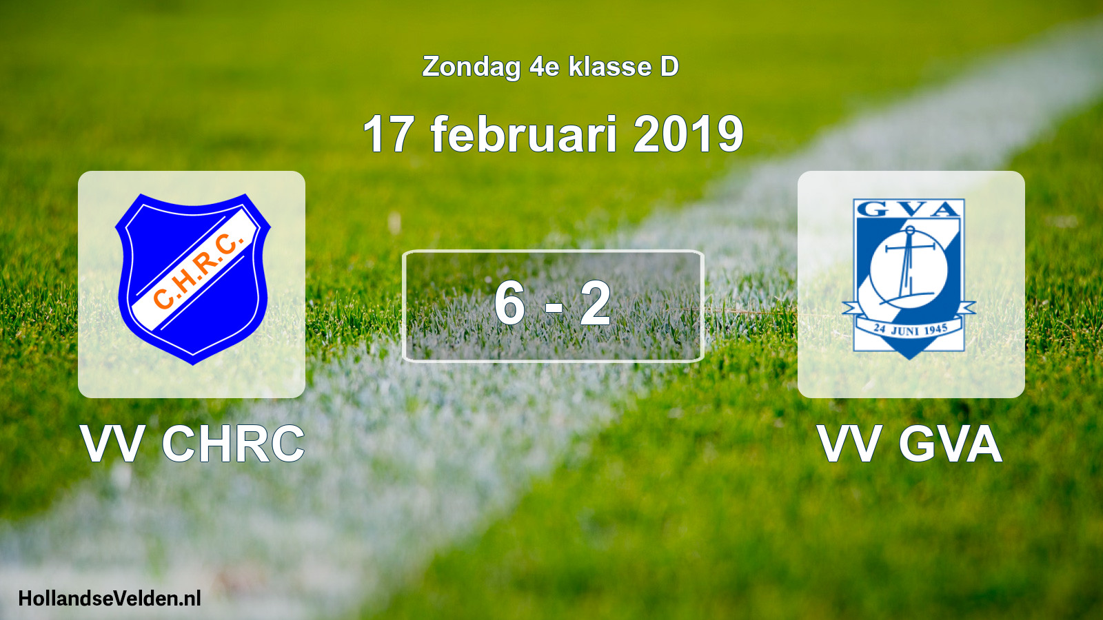 Total number of matches played: VV CHRC - VV GVA 6 - 2 (17 February 2019)