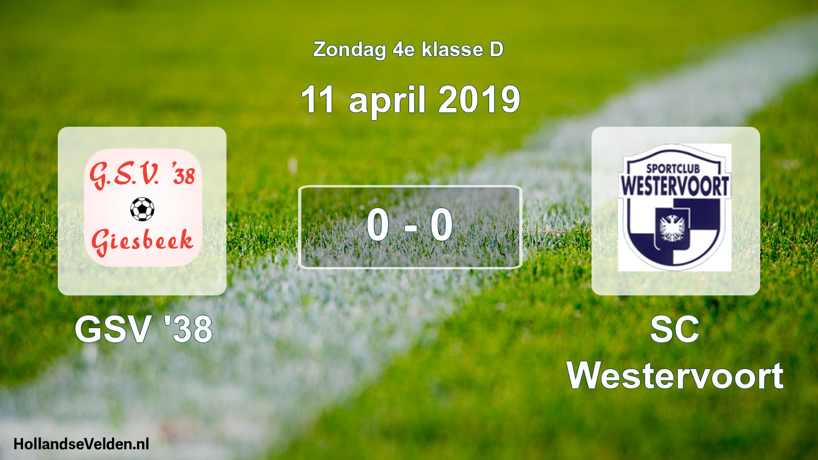 Total number of matches played: GSV '38 - SC Westervoort 0 - 0 (11 April 2019)