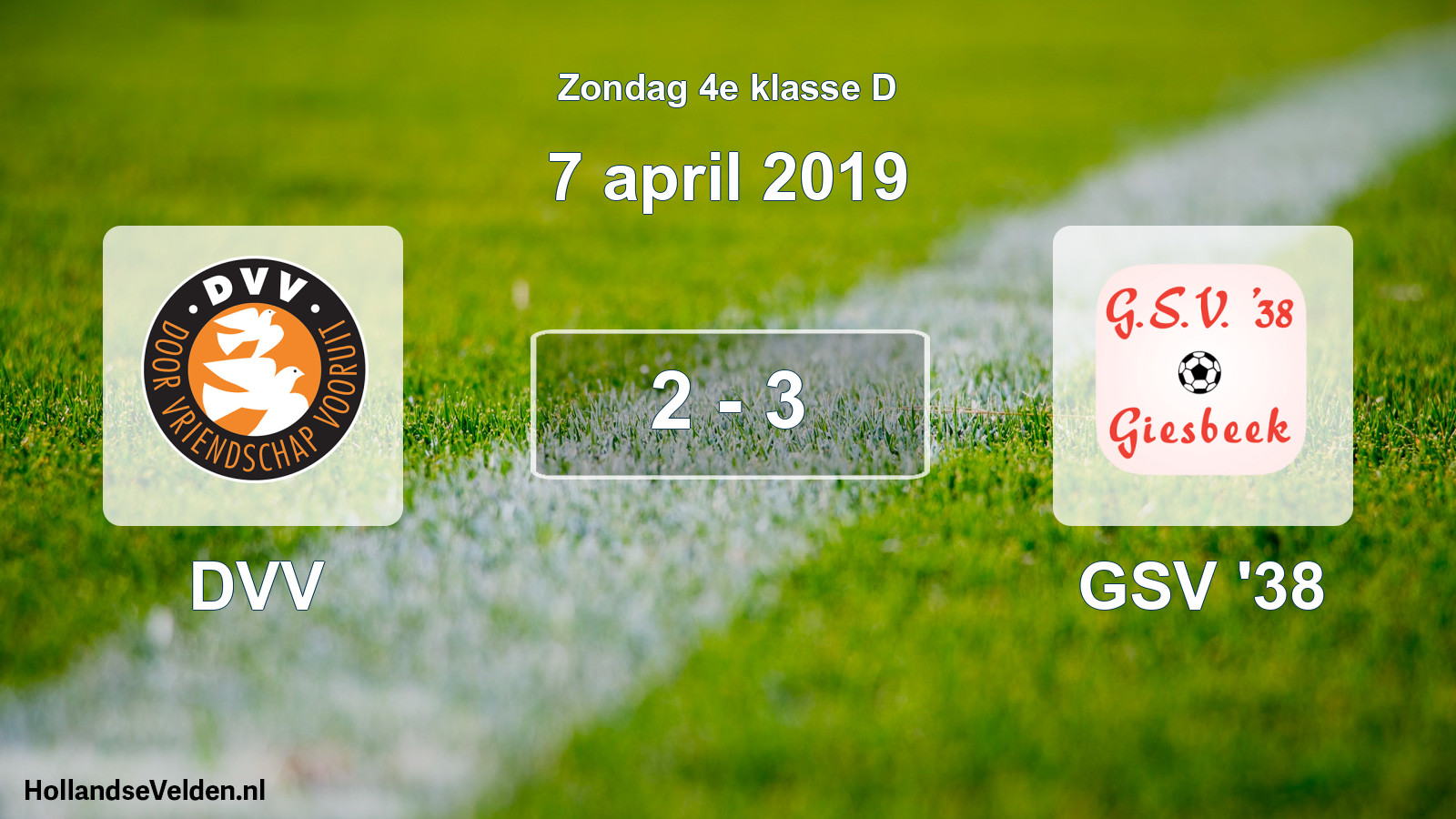 Total number of matches played: DVV - GSV '38 2 - 3 (7 April 2019)