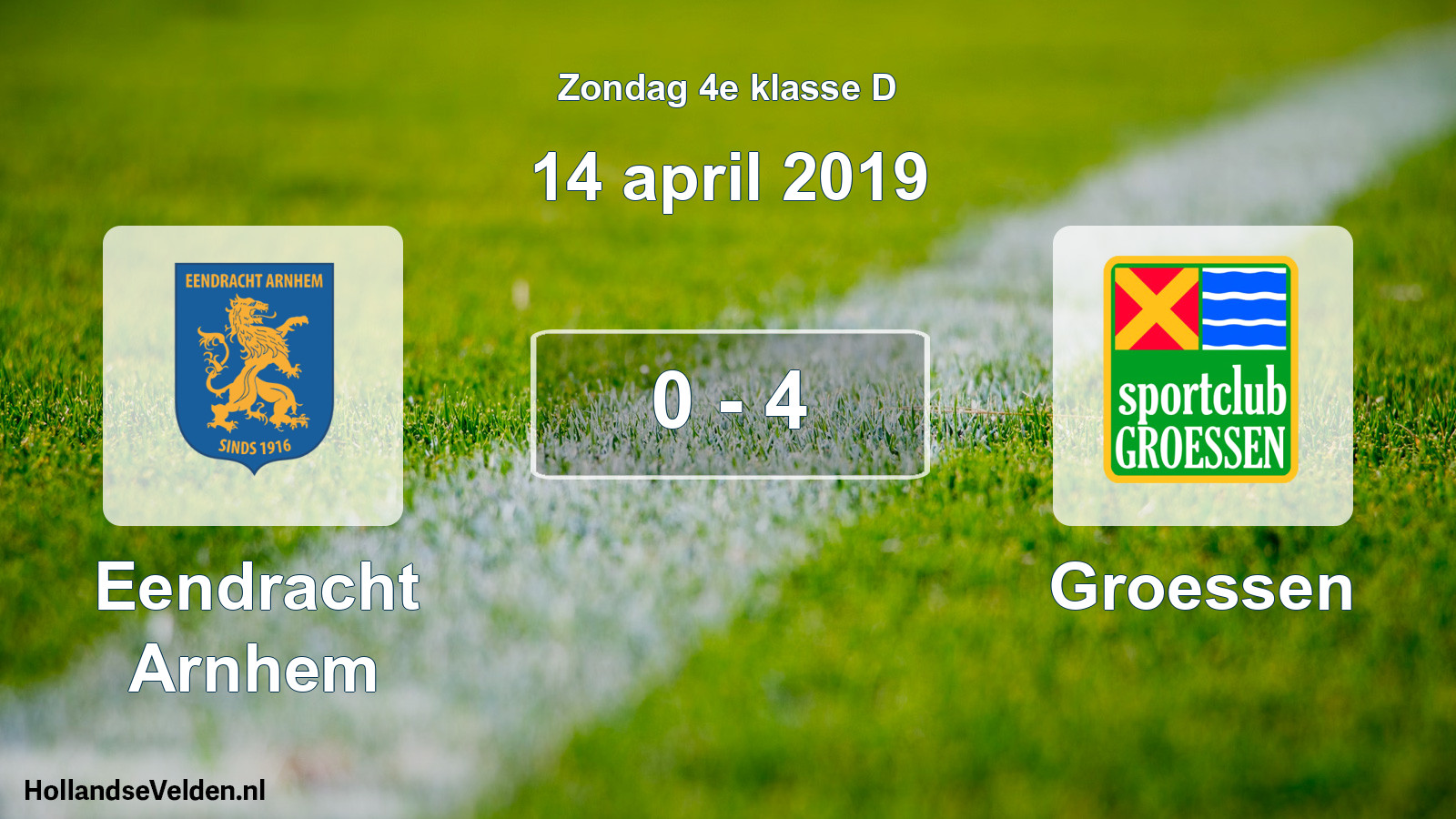 Total number of matches played: Eendracht Arnhem - Groessen 0 - 4 (14 April 2019)
