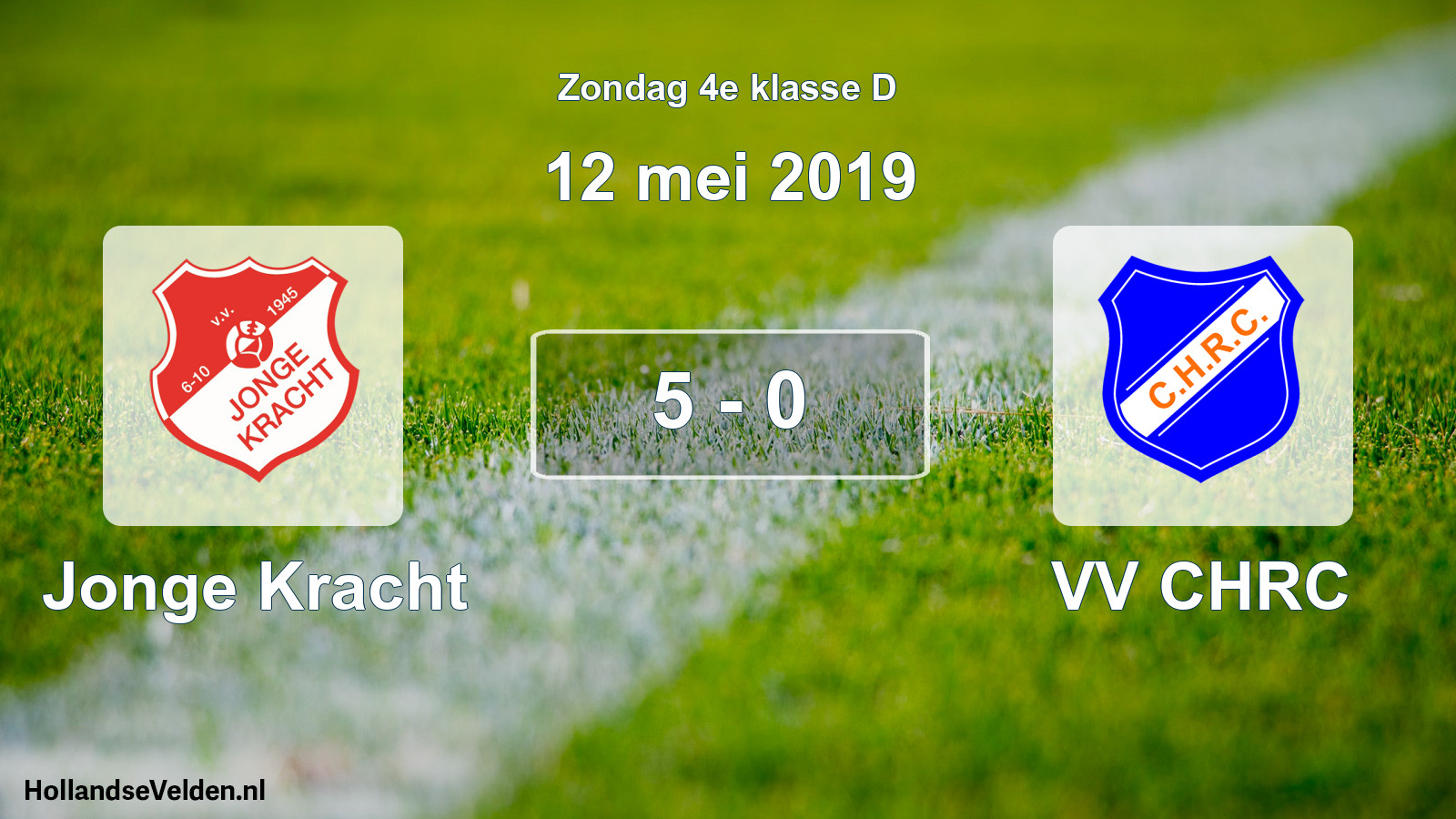 Total number of matches played: Jonge Kracht - VV CHRC 5 - 0 (12 May 2019)