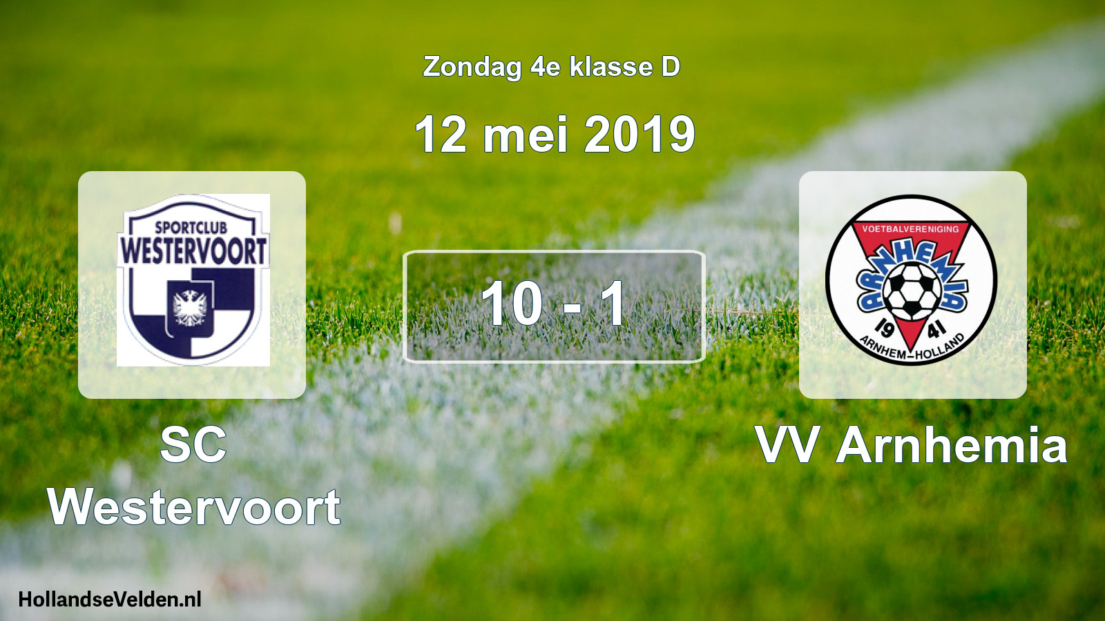 Total number of matches played: SC Westervoort - VV Arnhemia 10 - 1 (12 May 2019)