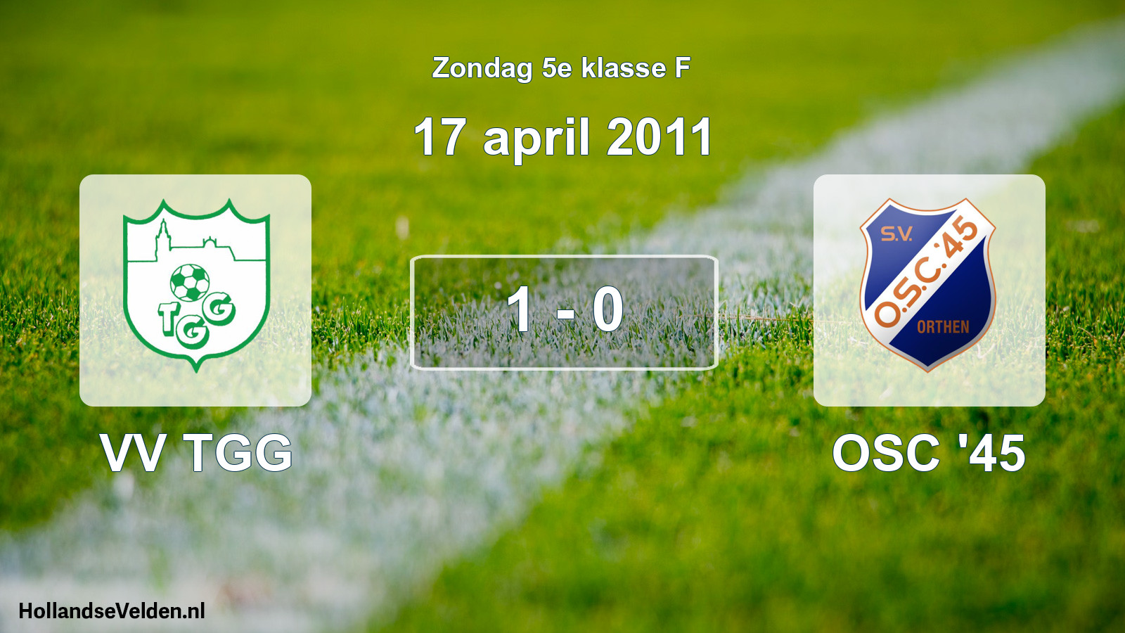 Total number of matches played: VV TGG - OSC '45 1 - 0 (17 April 2011)