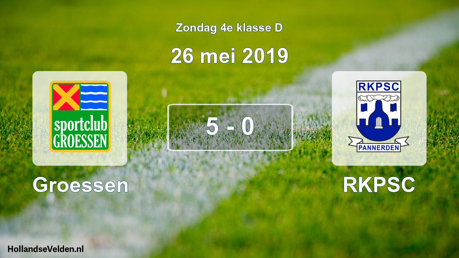 Total number of matches played: Groessen - RKPSC 5 - 0 (26 May 2019)