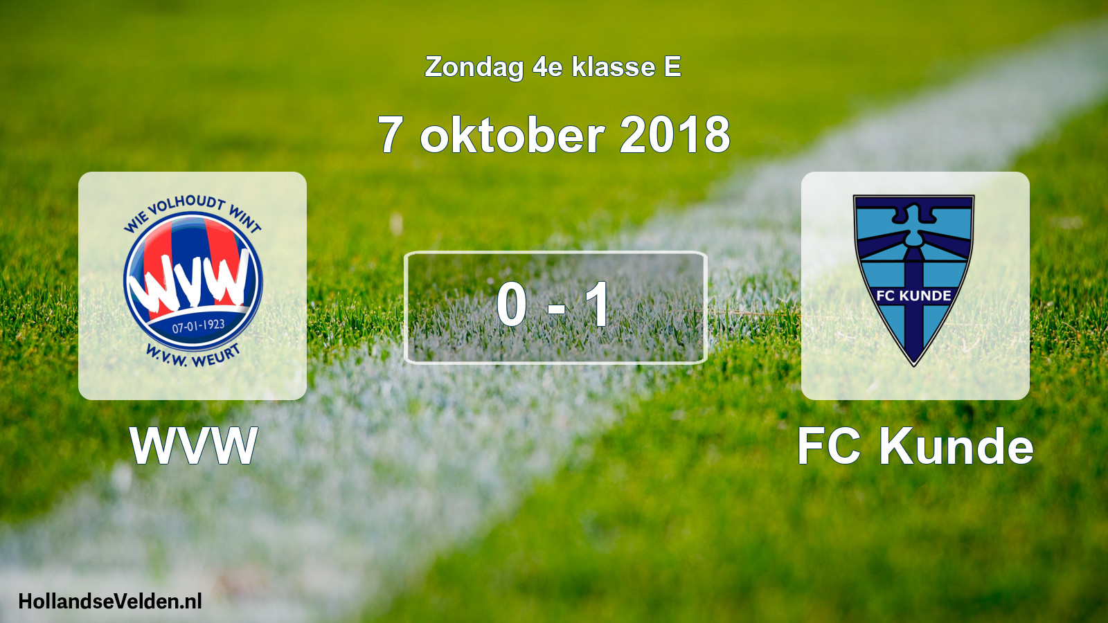 Total number of matches played: WVW - FC Kunde 0 - 1 (7 October 2018)