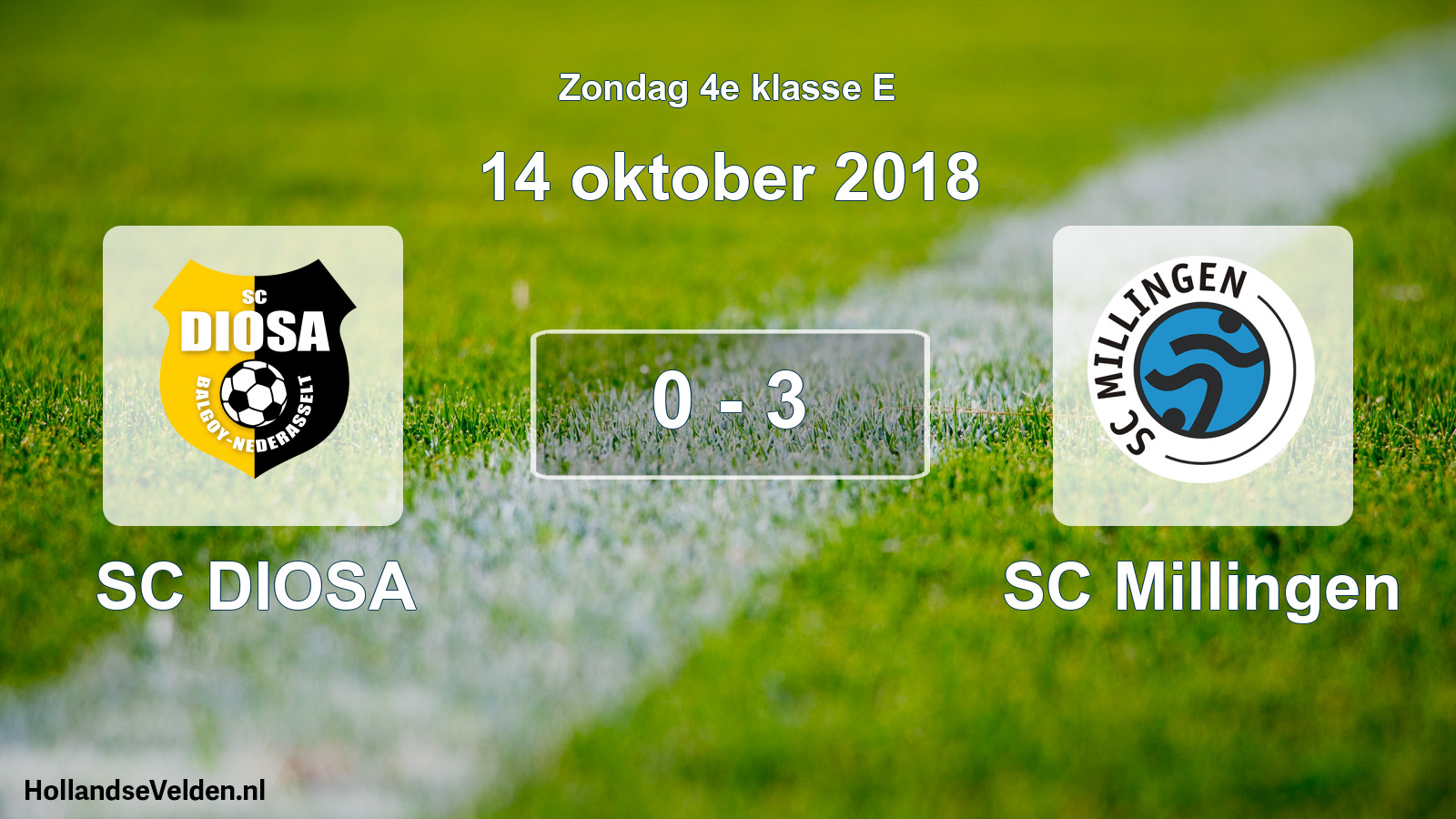 Total number of matches played: SC DIOSA - SC Millingen 0 - 3 (14 October 2018)