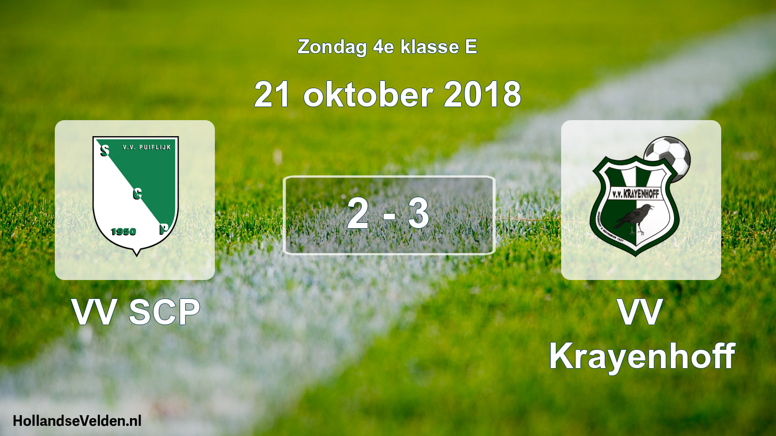 Total number of matches played: VV SCP - VV Krayenhoff 2 - 3 (21 October 2018)