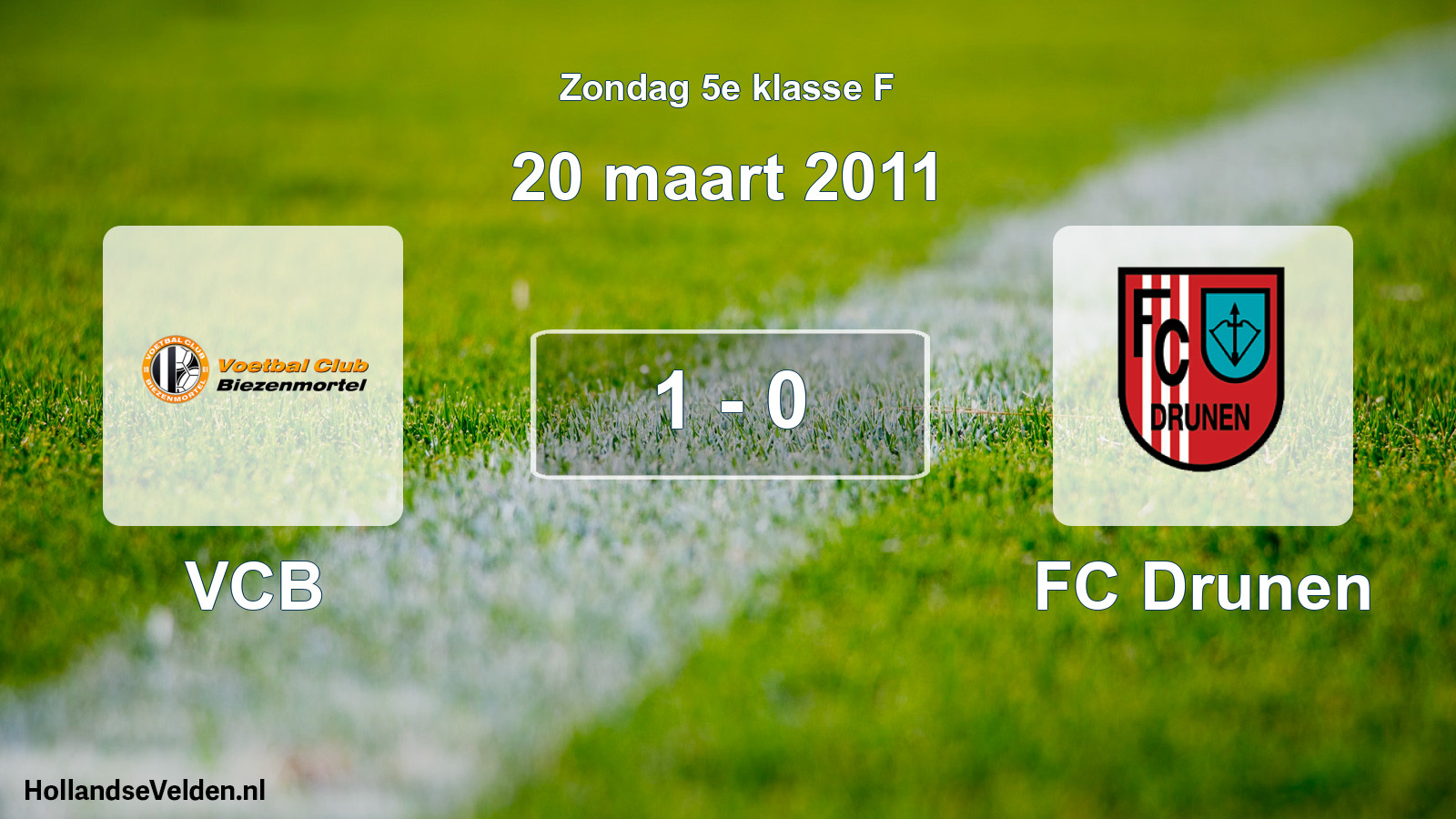 Total number of matches played: VCB - FC Drunen 1 - 0 (20 March 2011)