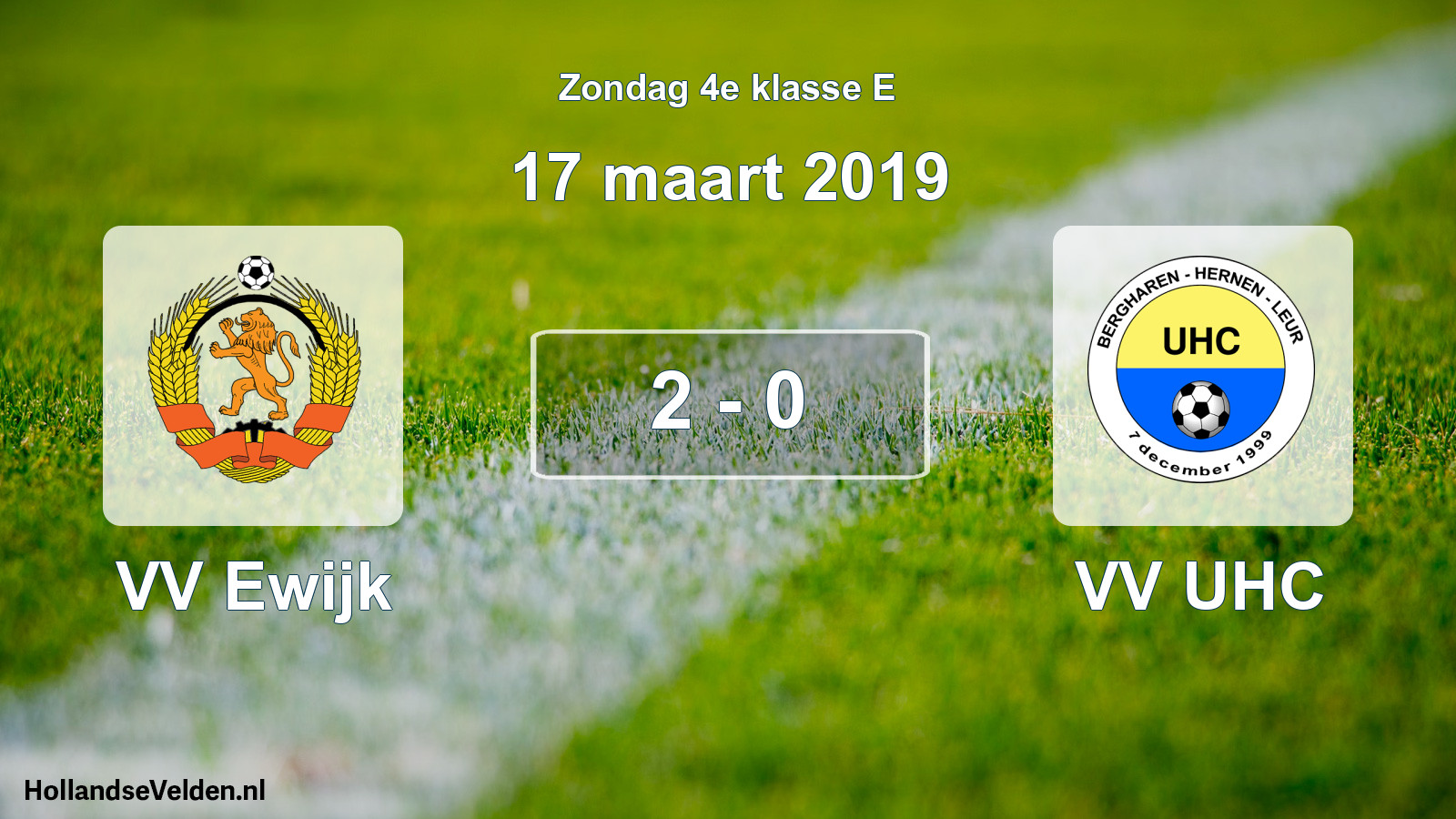 Total number of matches played: VV Ewijk - VV UHC 2 - 0 (17 March 2019)