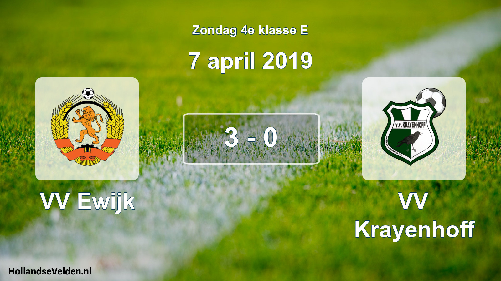 Total number of matches played: VV Ewijk - VV Krayenhoff 3 - 0 (7 April 2019)