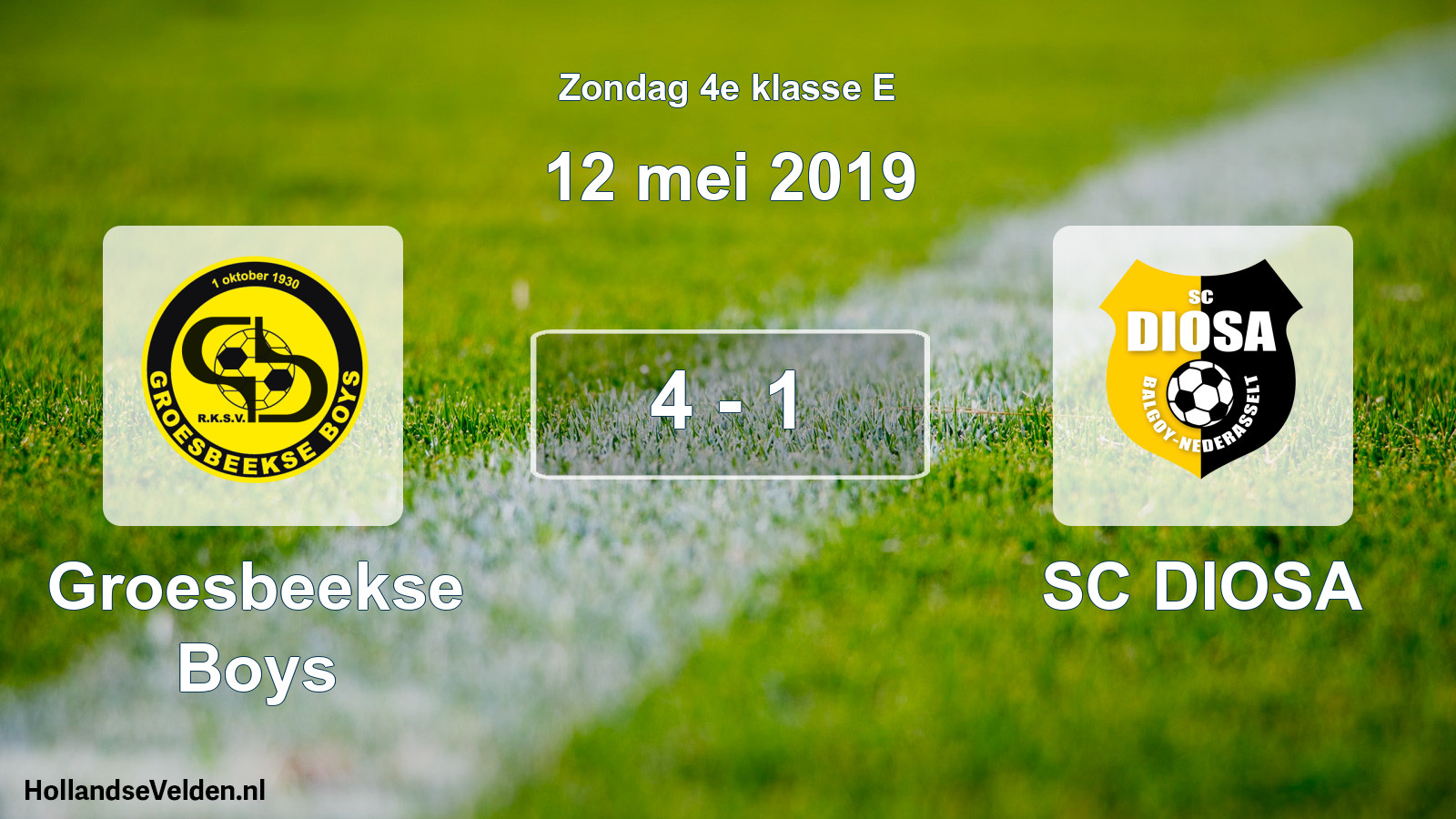 Total number of matches played: Groesbeekse Boys - SC DIOSA 4 - 1 (12 May 2019)