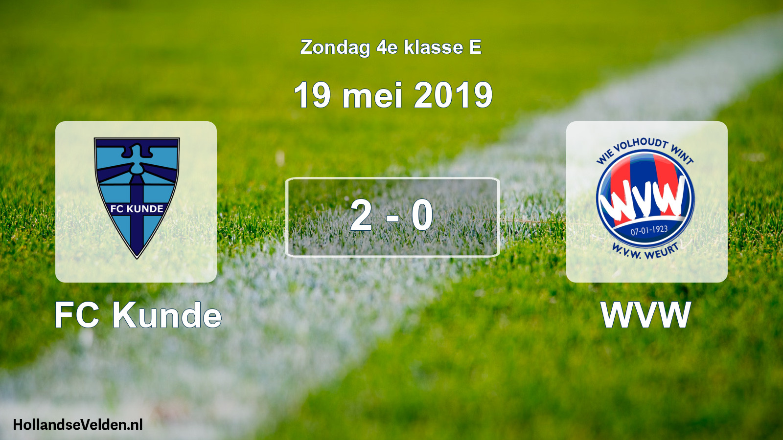 Total number of matches played: FC Kunde - WVW 2 - 0 (19 May 2019)