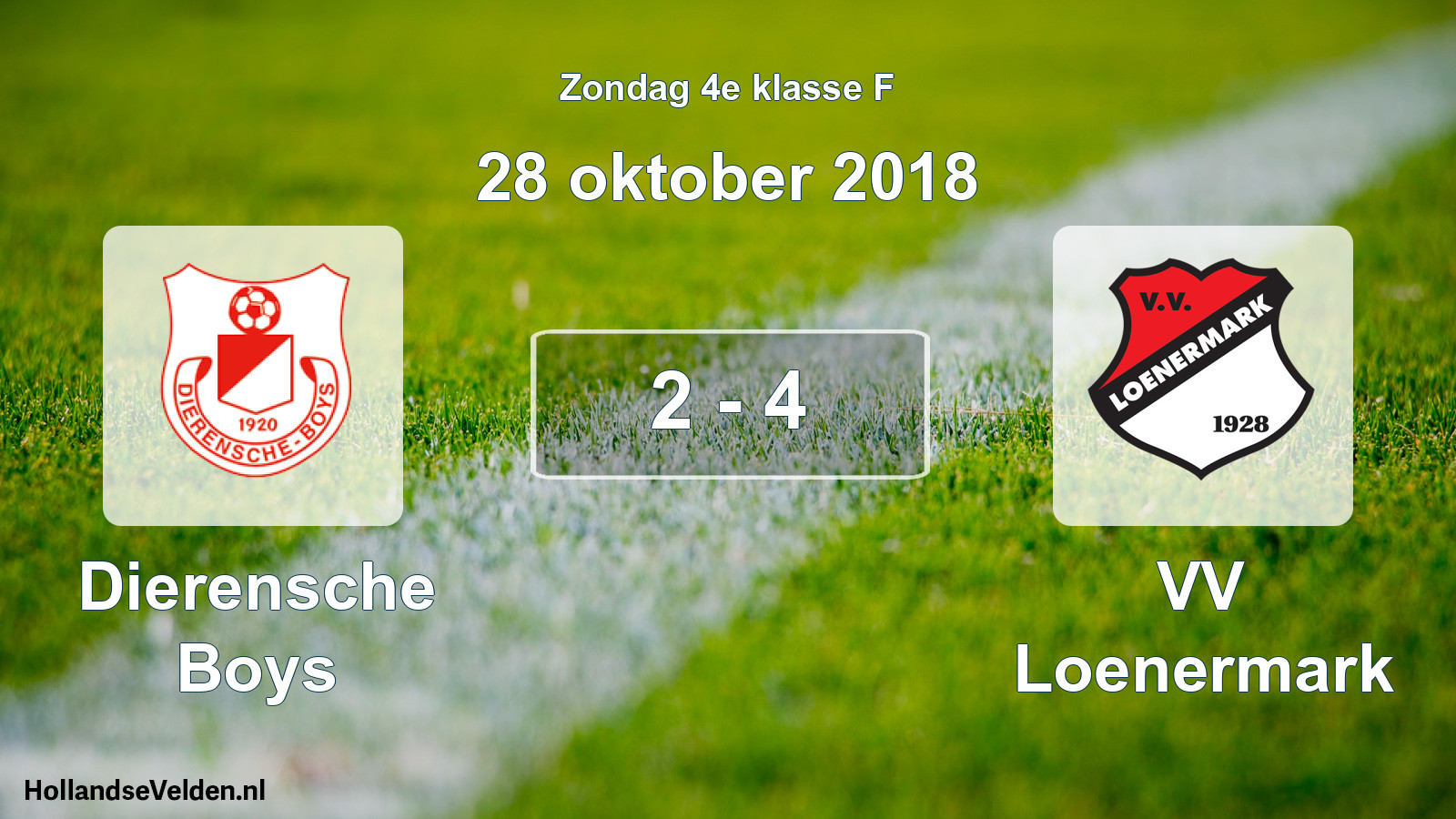 Total number of matches played: Dierensche Boys - VV Loenermark 2 - 4 (28 October 2018)