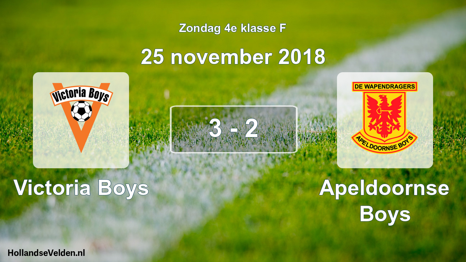 Total number of matches played: Victoria Boys - Apeldoornse Boys 3 - 2 (25 November 2018)