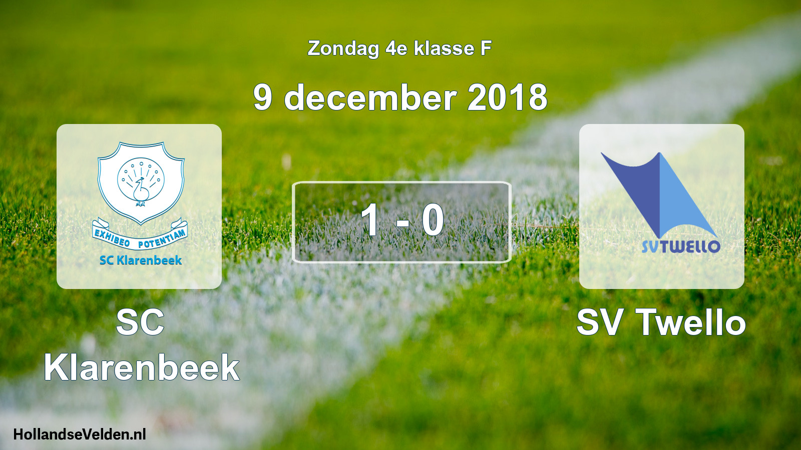 Total number of matches played: SC Klarenbeek - SV Twello 1 - 0 (9 December 2018)