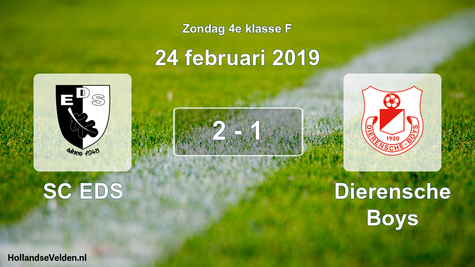 Total number of matches played: SC EDS - Dierensche Boys 2 - 1 (24 February 2019)