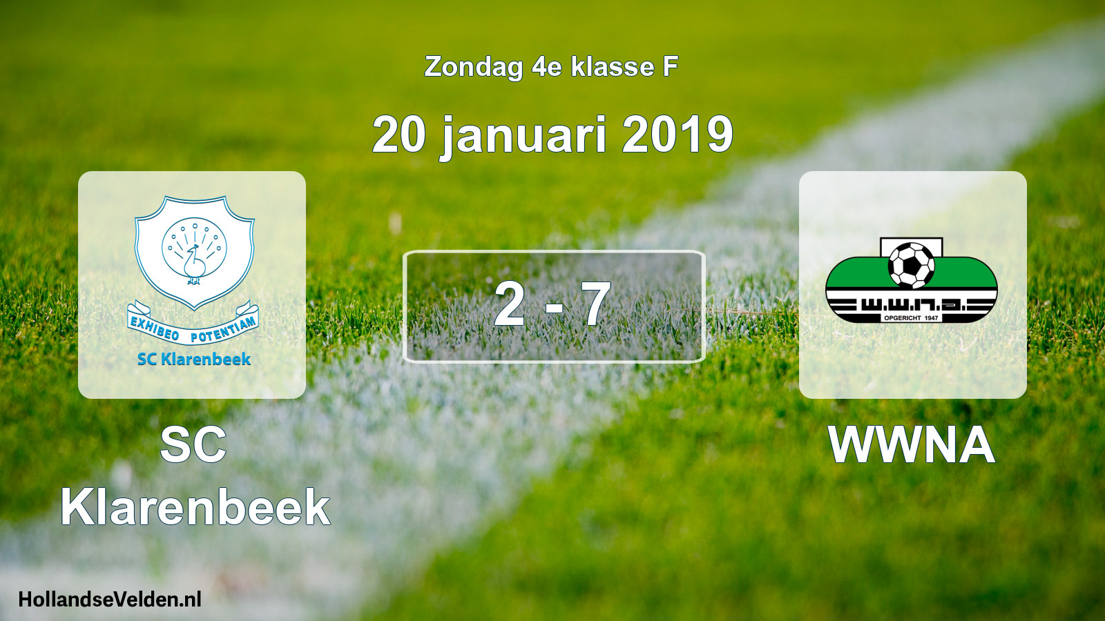Total number of matches played: SC Klarenbeek - WWNA 2 - 7 (20 January 2019)