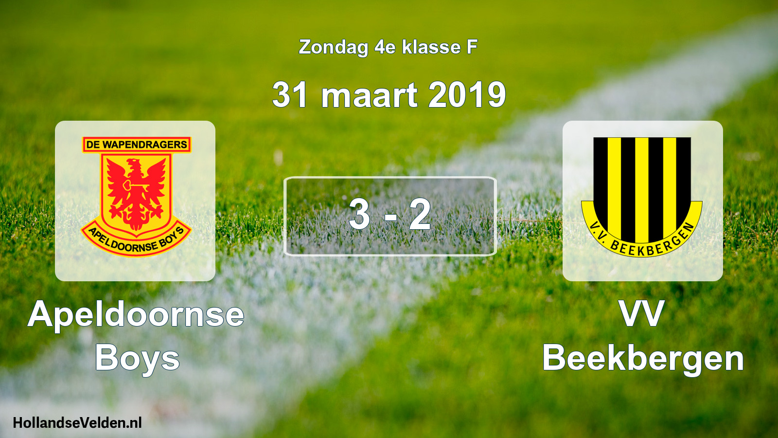 Total number of matches played: Apeldoornse Boys - VV Beekbergen 3 - 2 (31 March 2019)