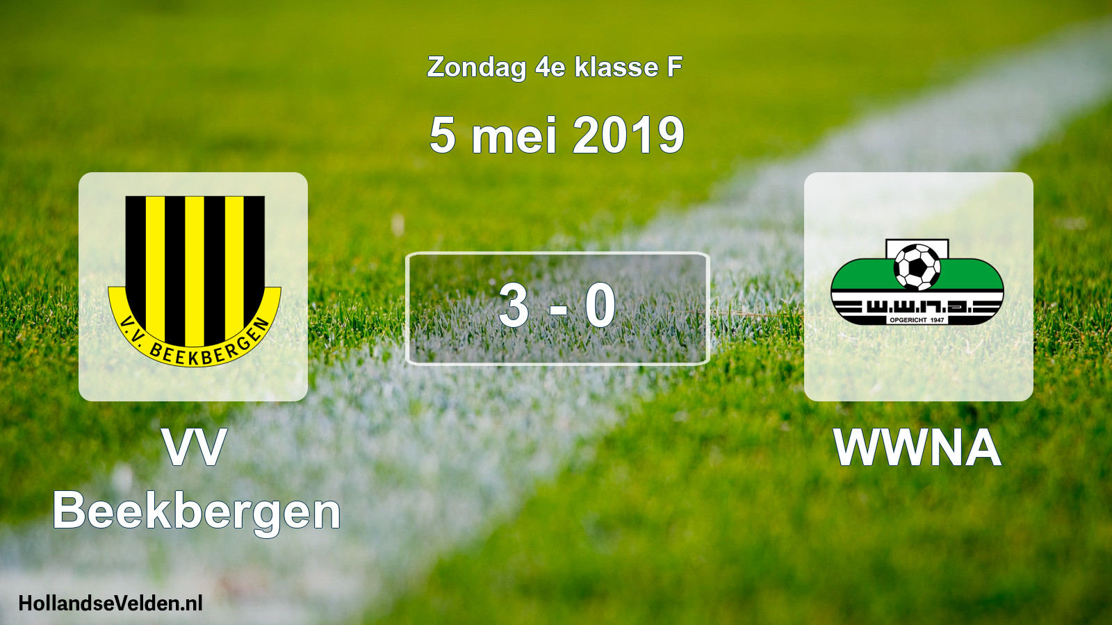 Total number of matches played: VV Beekbergen - WWNA 3 - 0 (5 May 2019)