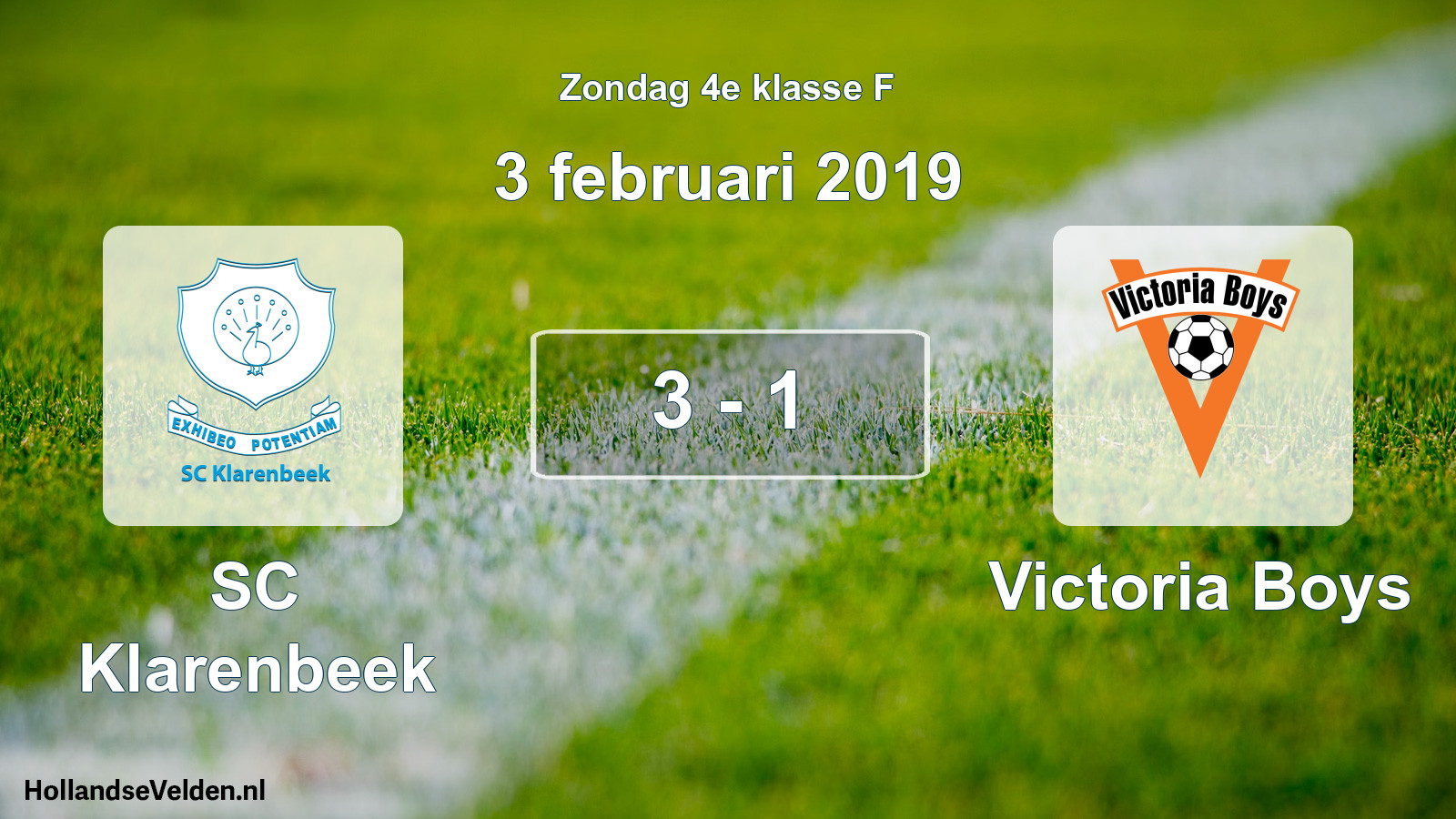 Total number of matches played: SC Klarenbeek - Victoria Boys 3 - 1 (3 February 2019)