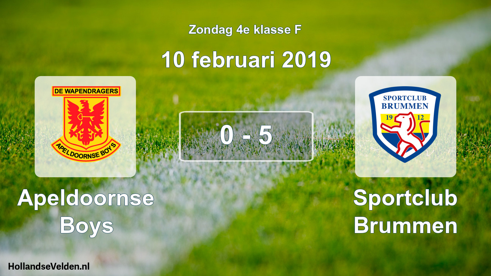 Total number of matches played: Apeldoornse Boys - Sportclub Brummen 0 - 5 (10 February 2019)