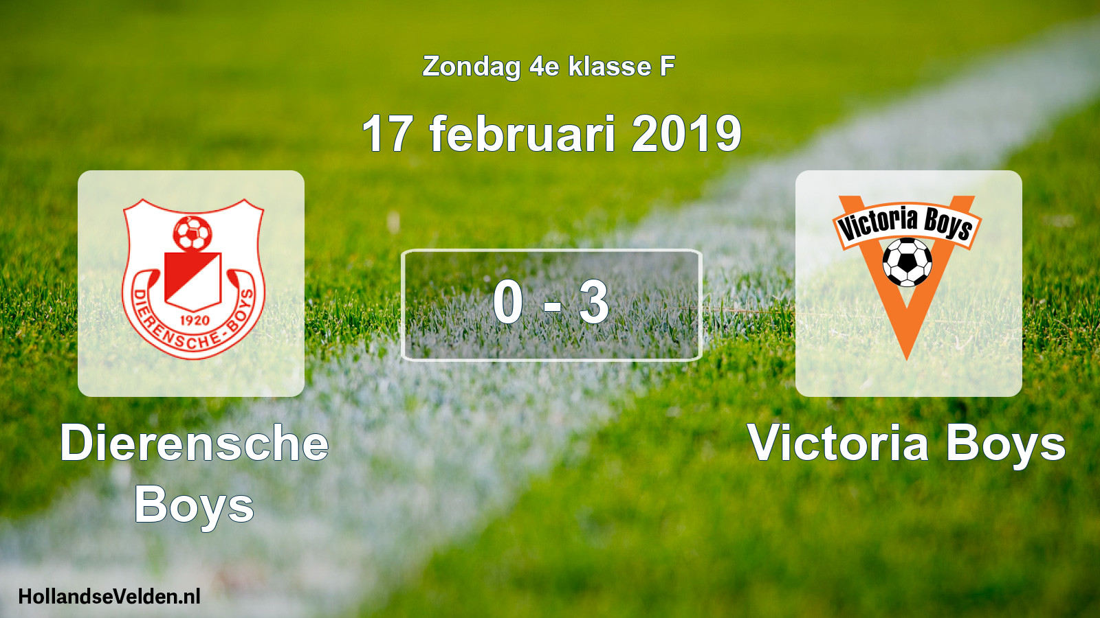 Total number of matches played: Dierensche Boys - Victoria Boys 0 - 3 (17 February 2019)