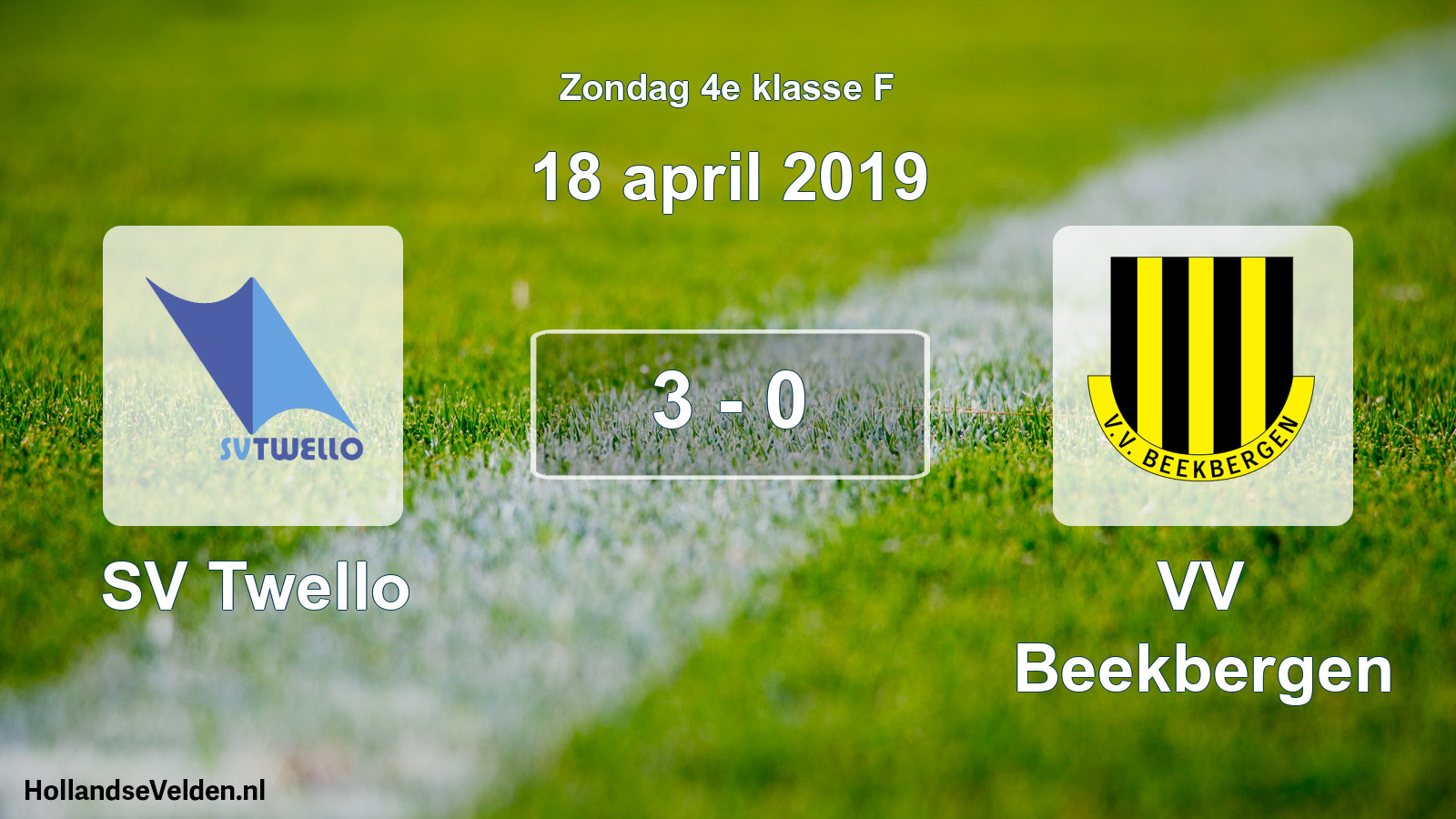 Total number of matches played: SV Twello - VV Beekbergen 3 - 0 (18 April 2019)