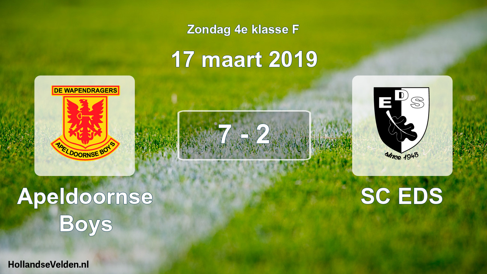Total number of matches played: Apeldoornse Boys - SC EDS 7 - 2 (17 March 2019)