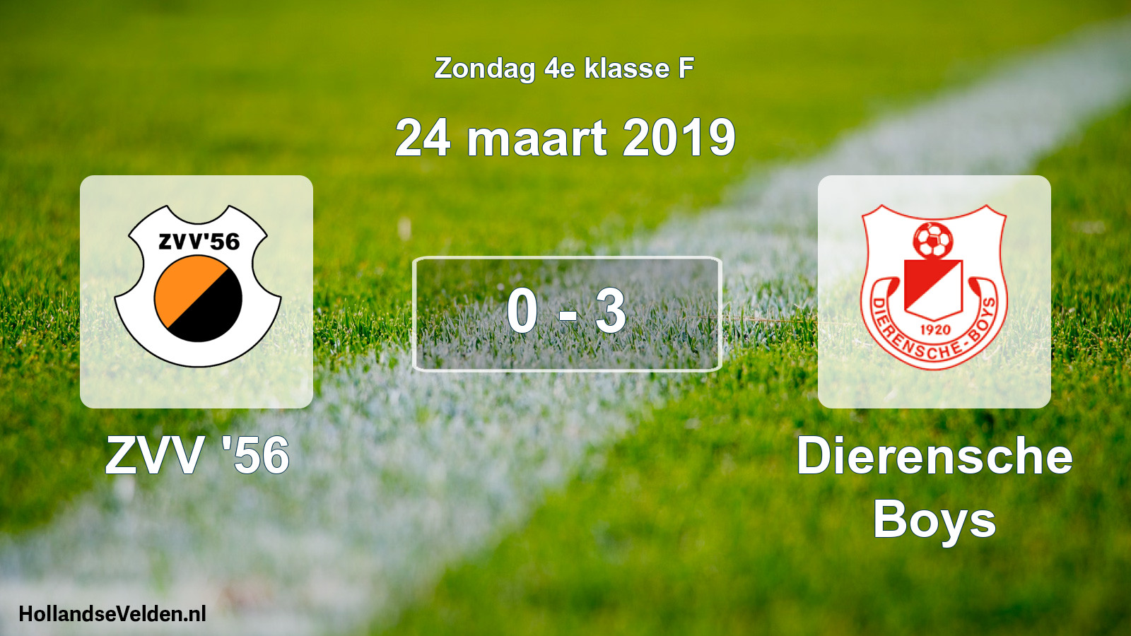 Total number of matches played: ZVV '56 - Dierensche Boys 0 - 3 (24 March 2019)