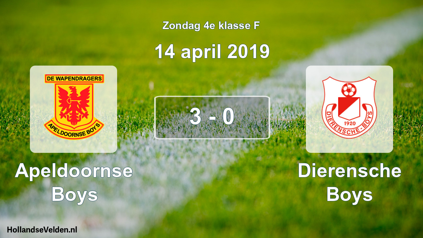 Total number of matches played: Apeldoornse Boys - Dierensche Boys 3 - 0 (14 April 2019)
