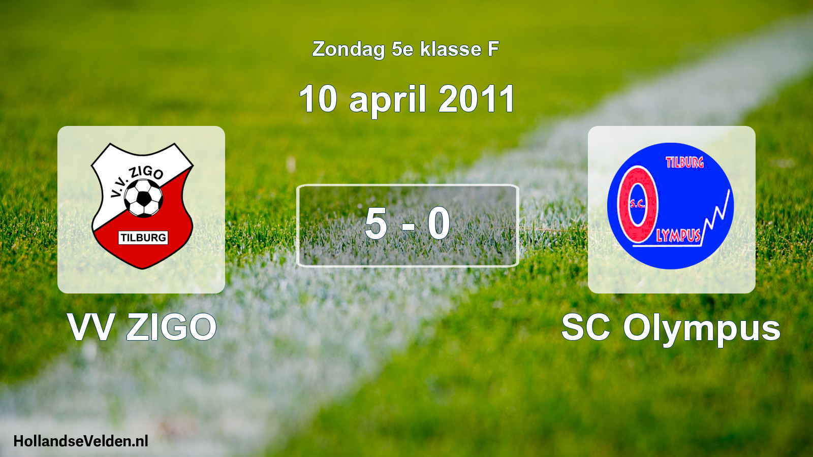 Total number of matches played: VV ZIGO - SC Olympus 5 - 0 (10 April 2011)