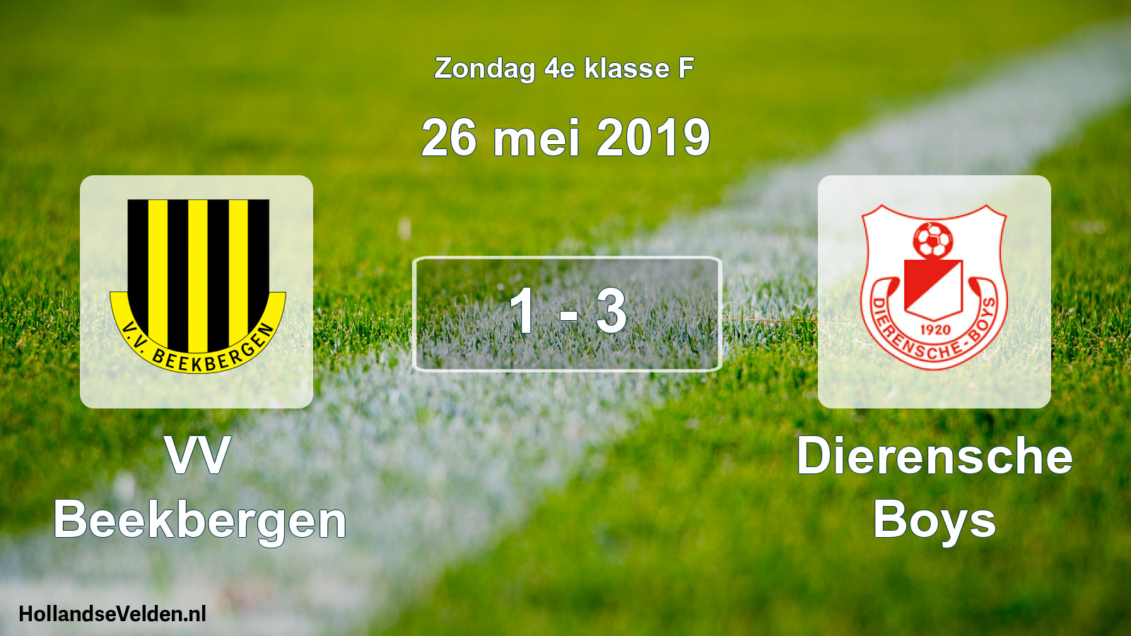 Total number of matches played: VV Beekbergen - Dierensche Boys 1 - 3 (26 May 2019)